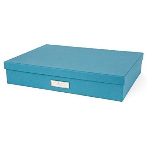 Bigso Sverker Fiberboard Legal/Art Storage Box, 3.3 x 17.1 x 12.2 in, Turquoise