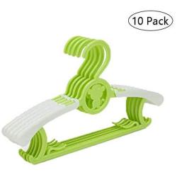 Baby Kids Adults Hangers for Clothes and Coat, 10 Pack Extendable Adjustable Plastic Space Saving Non Slip Hanger for Babies Childrens Toddler Boys Girls, 28cm-37cm