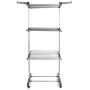 Lijuan Qin 3-Tier Rolling Clothes Drying Rack Organizer, Folding Garment Laundry Dryer Hanger Compact Steel Construction for Indoor Outdoor Cozy