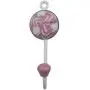 Indianshelf Handmade 1 Artistic Vintage Pink Ceramic Flower Leaf Clothes Hooks Hangers/Key Hooks for Purse