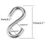 15 Pack Heavy Duty Stainless Steel S Shaped Hooks 2.2 Inch Long 1/5 Inch Thickness S Metal Hooks 15 Pack Heavy Duty Stainless Steel S Shaped Hooks 2.2 Inch Long 1/5 Inch Thickness S Metal Hooks