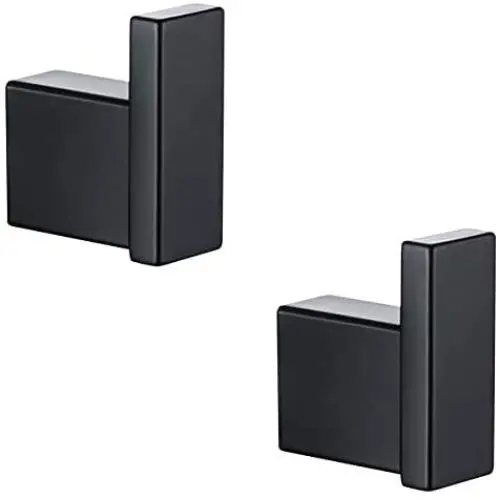RANDOM Matte Black Towel Robe Hooks Bathroom Hardware Accessories Coat Hook 304 Stainless Steel Clothes Hook for Bath Kitchen Contemporary Hotel Style Wall Mounted 2 Pack. RANDOM Matte Black Towel Robe Hooks Bathroom Hardware Accessories Coat Hook 304 Stainless Steel Clothes Hook for Bath Kitchen Contemporary Hotel Style Wall Mounted 2 Pack.