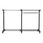 Adjustable Heavy Duty Garment Rack Rolling Clothes Hanger Extendable Rail Rack