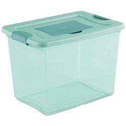 Sterilite 15057Y06 25 Qt, 24L Fresh Scent Box, Aqua Tent base with Aqua Chrome Lid & Teal Splash Latches, 6-Pack