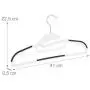 Relaxdays Clothes Hanger Set, Pants Rail, Dresses, Skirt, Tie Holder, Non-Slip, 360° Swivel, Pack of 50, White, one Size