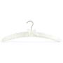 HANGERWORLD 5 Ivory 17inch Satin Padded Cushioned Top Clothes Garment Wedding Bridal Coat Hangers with Gilt Hook