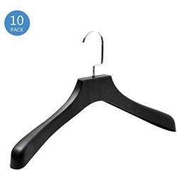 PeiQiH Plastic Suit Hangers, Black Wide Shoulder Space Saving Durable Heavy Duty Not-Slip Home Clothes Hangers for Coats Shirt Jackets Sweater-b-10 Pack 45x25x4cm