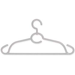 SAASNY Plastic Hangers,30 White 46cm Plastic All Purpose Clothes Garment Coat Hangers Space Saving with Non-Slip Trouser Bar and Tie Rack Ideal for Home and Shops - Space Saving Solution