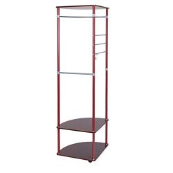 HSada Coat Rack Stand - Super Easy Assembly NO Tools Required - Multi-Functional Corner Garment Rack Clothing Rack with Hanger and 2-Tier Durable Shelf for Shoes Clothes Storage - Ship from US