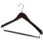 Nature Smile Contoured Wooden Hangers Sturdy Wood Suit Coat Hangers with Locking Bar Chrome Hook Pack of 5 (Walnut) Nature Smile Contoured Wooden Hangers Sturdy Wood Suit Coat Hangers with Locking Bar Chrome Hook Pack of 5 (Walnut)