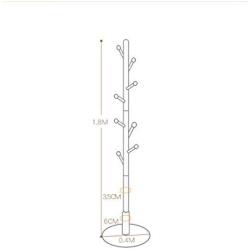 HGXC Full Beech Wood Floor Coat Rack Solid Wood Simple Modern Interior Bedroom Living Room Hanger Clothes Hook (Color : Wood)