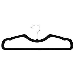 Higher Hangers Space Saving Velvet Clothes Hangers Slimline Heavy Duty Closet Organizers | Helps Reduce Wrinkles and Clutter | Great for Dorms and Increasing Closet Space | 40 Pack (Black Velvet)