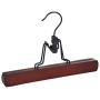 Clothes Hanger Closet Home Wardrobe Storage Hanging Non Slip No Trace Clip Type Trouser Skirts Drying Rack Hotel Solid Wood Space Saving(Light Wine Red)