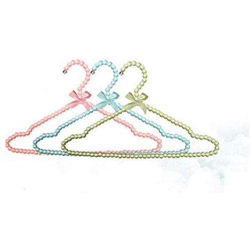 5pcs Random Color 40cm High-Grade Pearl Clothing Hangers, Women Plastic Hanger Clothes Rack Wedding Dress Hangers