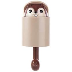 DOITOOL Cartoon Squirrel Wall Plug Hook Hanging Key Hook Wall Clothes Hanger for Kitchen Bathroom Coat Hat (Brown)