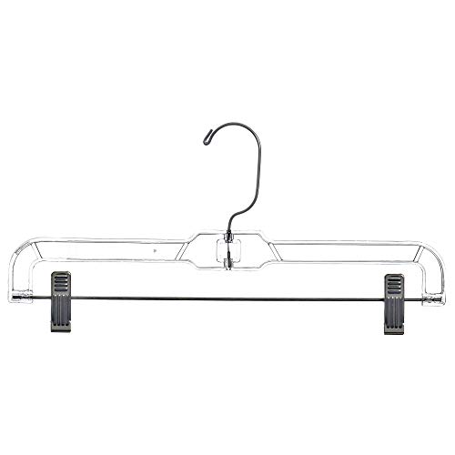 Mainetti 5131 Clear Plastic Hangers with 360 Swivel Metal Hook and Sturdy Metal Non-Slip Padded Clips, Great for Pants/Skirts/Slacks/Bottoms, 14 Inch (Pack of 10) Mainetti 5131 Clear Plastic Hangers with 360 Swivel Metal Hook and Sturdy Metal Non-Slip Padded Clips, Great for Pants/Skirts/Slacks/Bottoms, 14 Inch (Pack of 10)