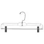 Mainetti 5131 Clear Plastic Hangers with 360 Swivel Metal Hook and Sturdy Metal Non-Slip Padded Clips, Great for Pants/Skirts/Slacks/Bottoms, 14 Inch (Pack of 10)