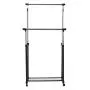 Double Rail Adjustable Garment Rack Portable Rolling Clothes Hanger with Shoe Rack Double Rail Adjustable Garment Rack Portable Rolling Clothes Hanger with Shoe Rack