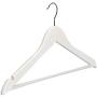 BIBIBA 5Pcs Wooden Hanger Anti Slip Clothes Coat Garment Suit Shirt Trouser Rack White 44.5 X 22.5Cm,