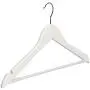 BIBIBA 5Pcs Wooden Hanger Anti Slip Clothes Coat Garment Suit Shirt Trouser Rack White 44.5 X 22.5Cm,
