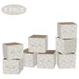 NA&CO SEASON 8 Pack Foldable Handheld Canvas Storage Bins Cube Baskets Containers,Decorative Storage Boxes, Great Organizer for Closet/Cabinet/Office/Shelf/Nursery (Dot)