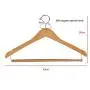 Nature Smile Contoured Wooden Hangers Sturdy Wood Suit Coat Hangers with Locking Bar Chrome Hook Pack of 5 (Natural)