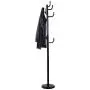 Hooks Coat Rack clothes Hat Shoes Umbrella Purse Holder Hanger Hall Stand Tree Black Metal New