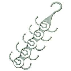 hqcOrDeua 5 Layers Multifunctional Hanging Scarf Necktie Bag Belt Hanger Wardrobe Clothes Storage Rack with Hook Green