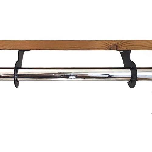 Concept Fusion Aluminum Industrial Decorative Curved Closet/Clothes Hanger Entryway Shelf Clothes Hanger Brackets (Set of 2, Middle Support Brackets for Rod) Concept Fusion Aluminum Industrial Decorative Curved Closet/Clothes Hanger Entryway Shelf Clothes Hanger Brackets (Set of 2, Middle Support Brackets for Rod)