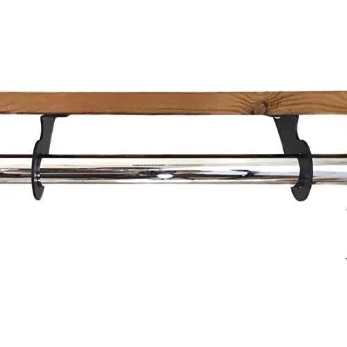 Concept Fusion Aluminum Industrial Decorative Curved Closet/Clothes Hanger Entryway Shelf Clothes Hanger Brackets (Set of 2, Middle Support Brackets for Rod) Concept Fusion Aluminum Industrial Decorative Curved Closet/Clothes Hanger Entryway Shelf Clothes Hanger Brackets (Set of 2, Middle Support Brackets for Rod)