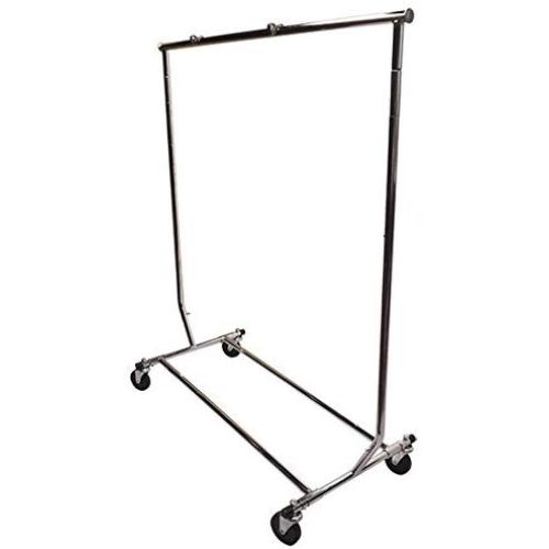 Single Bar Adjustable Clothes Rack Garmen Display Clothes Hanger Retail Rolling
