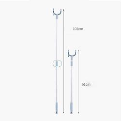 Closet Stick Pole,Closet Hook,Fashion Aluminum Alloy Telescopic Extending Reach Stick Clothes Poles/Rod/Hanger/Fork/Rail/Hooker/Stick for Clothes Rack/Closet/Ceiling/Shelf (Cerulean)