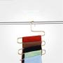 ZUEN 3 Pack Multi-Layer S-Style Trouser Hanger, Non Slip Pants Stainless Steel S-Shape 5 Layer Clothes Hangers Cascading for Space Saving Storage