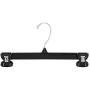 Amiff Clothes Hangers. 12inch Grip Hangers Pack of 10 Black Hangers. Plastic Hangers for Pants and Skirts. Pinch Grips with Padded Inserts. Fixed Chrome Swivel Hook. Stores and Home.