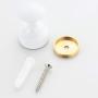LIOOBO Brass Wall Hook Decorative Robe Coat Hook Bathroom Towel Hanger Closet Clothes Hat Hanging Rack for Kitchen Home (White)