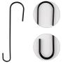 FEED GARDEN 12 Inch Metal Hanging S Hooks, 1/5 Inch Diameter Rust Resistant Tree Branch Hook for Bird Feeders and Baths, Planters, Lanterns, Ornaments and More, 6 Pack