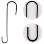 FEED GARDEN 12 Inch Metal Hanging S Hooks, 1/5 Inch Diameter Rust Resistant Tree Branch Hook for Bird Feeders and Baths, Planters, Lanterns, Ornaments and More, 6 Pack