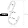 36 Pieces S Shaped Hooks Hanging Heavy Duty S Hooks Hanger for Kitchen, Bathroom, Bedroom, Office, Pan, Coat, Bag, Plants (White,2.4 Inch)