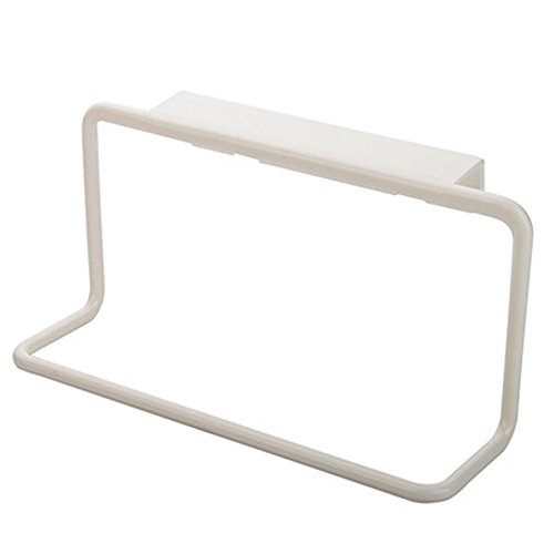 ?Newdiva? Towel Rack Hanging Holder Organizer Bathroom Kitchen Cabinet Cupboard Hanger - Hang on Inside or Outside of Doors, Organize and Hang Hand, Dish, and Tea Towels (white)