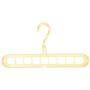 Regun 5Pcs Portable Multifunctional Folding Clothes Hangers 9 Holes Space Saving Clothing Holder(Beige)
