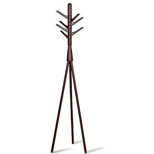 Coat Rack Floor-Standing Bedroom Solid Wood Simple Clothes Rack Multifunctional Hanger Wall Hanger Wood Color Haiming (Color : Brown)