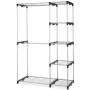 nitipezzo Stylish Extra Storage, Silver Coated Steel Frame Removable Center Bar, Closet Organizer Storage Rack Portable Clothes Hanger Home Garment Shelf Rod G68,