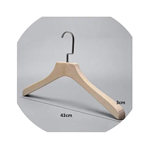 6 Pcs Healthy No Painting Wide Shoulder Wooden Clothes Coats Hanger Rack, Natural Environmental Thick Wood Garment Hanger Rack,44 cm 6 Pcs Healthy No Painting Wide Shoulder Wooden Clothes Coats Hanger Rack, Natural Environmental Thick Wood Garment Hanger Rack,44 cm