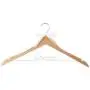Ella Celebration Bride Wedding Dress Hanger Natural Wood, Wooden and Wire Hangers for Dresses (Natural Wood Silver Wire)