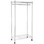 AmazonBasics Garment Hanging Rolling Rack with Top and Bottom Shelves - Chrome