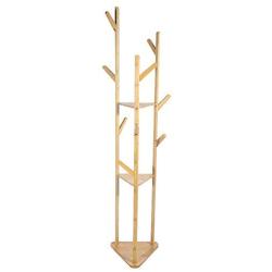 Aufee Coat Rack, Durable Reliable Free Standing Multi-Layer Coat Rack Hanger Cloth Shelf Home Bedroom Living Room Hallway for Book, Shoes, Coats, Hats(Natural Color)