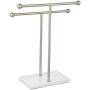 AmazonBasics Double-T Hand Towel Holder and Accessories Jewelry Stand, Nickel/White - 1005573-670-A60