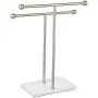 AmazonBasics Double-T Hand Towel Holder and Accessories Jewelry Stand, Nickel/White - 1005573-670-A60