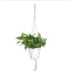 Saleble Mart Plant Hanger Pot Holder Polypropylene Fiber Rope Handmade Macrame 4 Leg Holder Polypropylene Fiber Rope