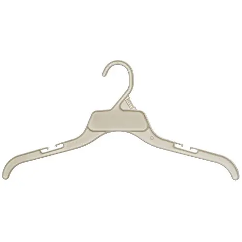 Mainetti 470 White All Plastic Hangers with Notches for Straps, Great for Shirts/Tops/Dresses, 17 Inch (Pack of 10)
